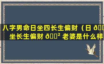 八字男命日坐四长生偏财（日 🐳 坐长生偏财 🌲 老婆是什么样的）